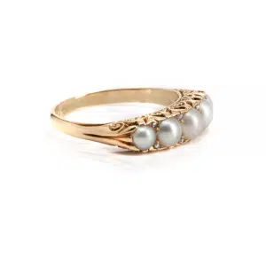 Antique Victorian era pearl and diamond ring