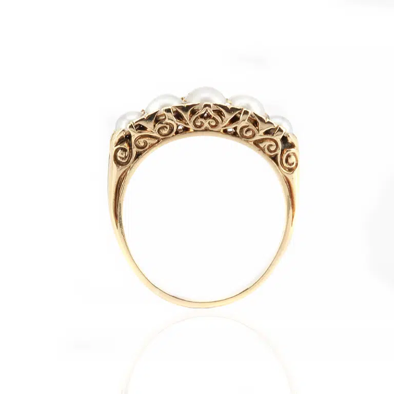 Antique pearl and diamond ring