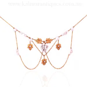 Antique natural pearl necklace made in the Victorian era
