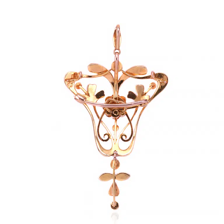 Art Nouveau pendant, necklace and brooch