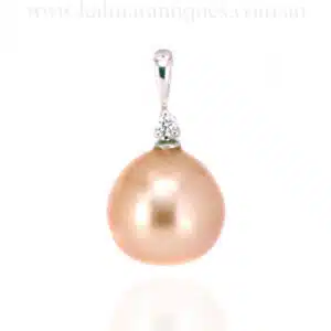 Gold South Sea pearl and diamond pendant