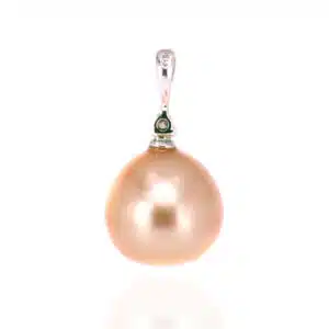 Gold South Sea pearl and diamond pendant