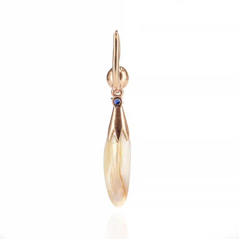 Antique sapphire and pearl earrings