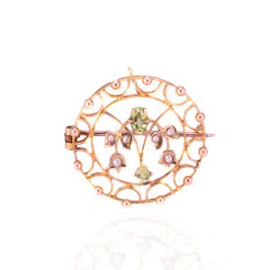 Peridot and pearl brooch & pendant
