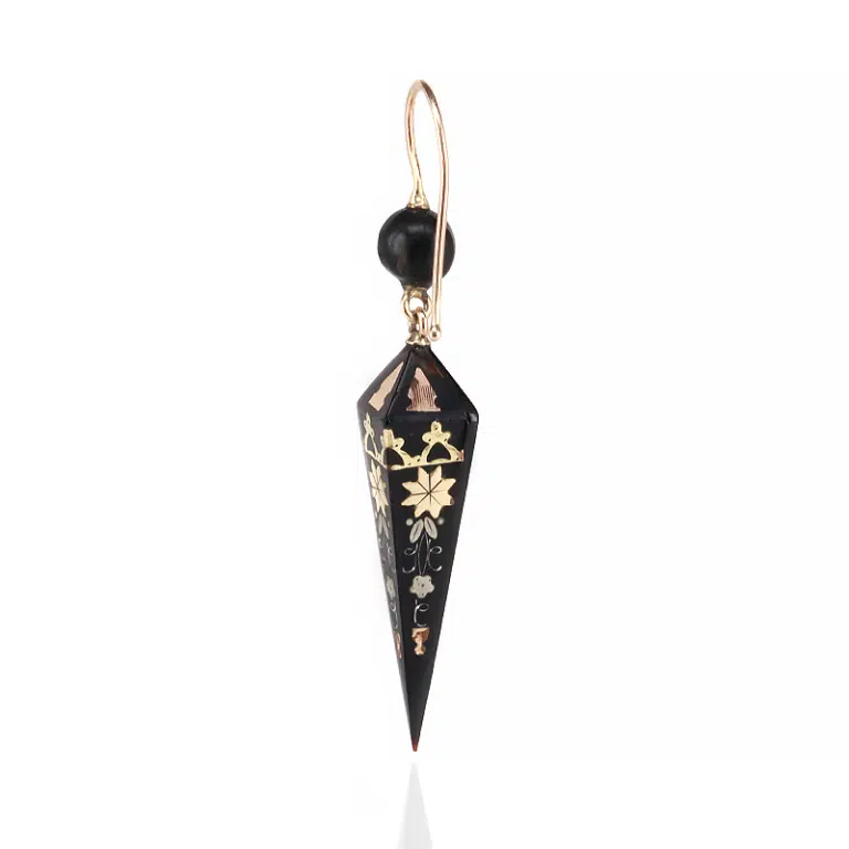 Antique pique earrings from the Victorian era