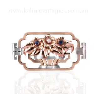 Vintage sapphire and diamond brooch