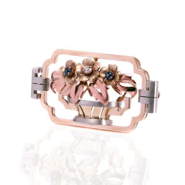 Vintage sapphire and diamond brooch