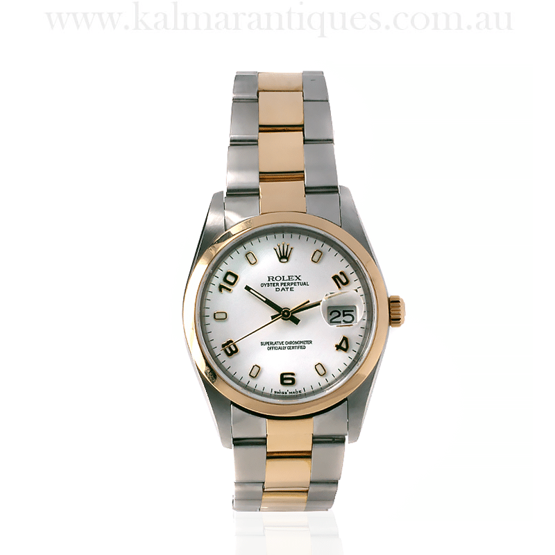 Gold and steel Rolex Date 15203