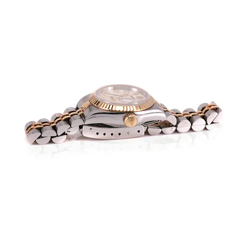 Gold and steel Rolex 26mm diamond Jubilee dial