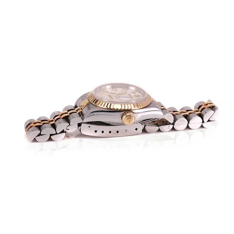 Gold and steel Rolex 26mm diamond Jubilee dial