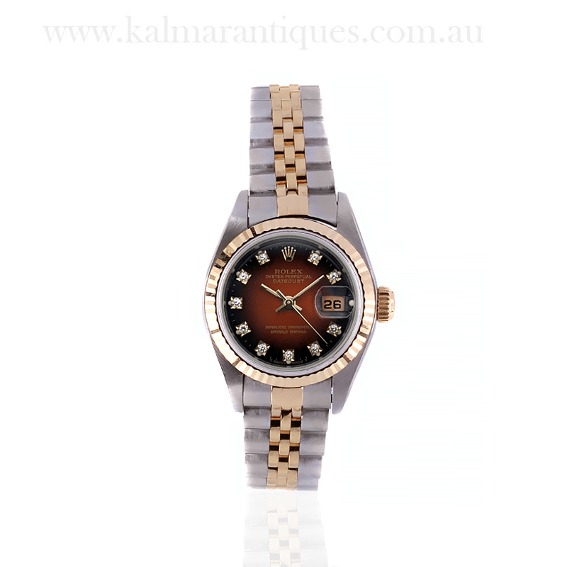 Rolex diamond Ombre dial 26mm with box and papers