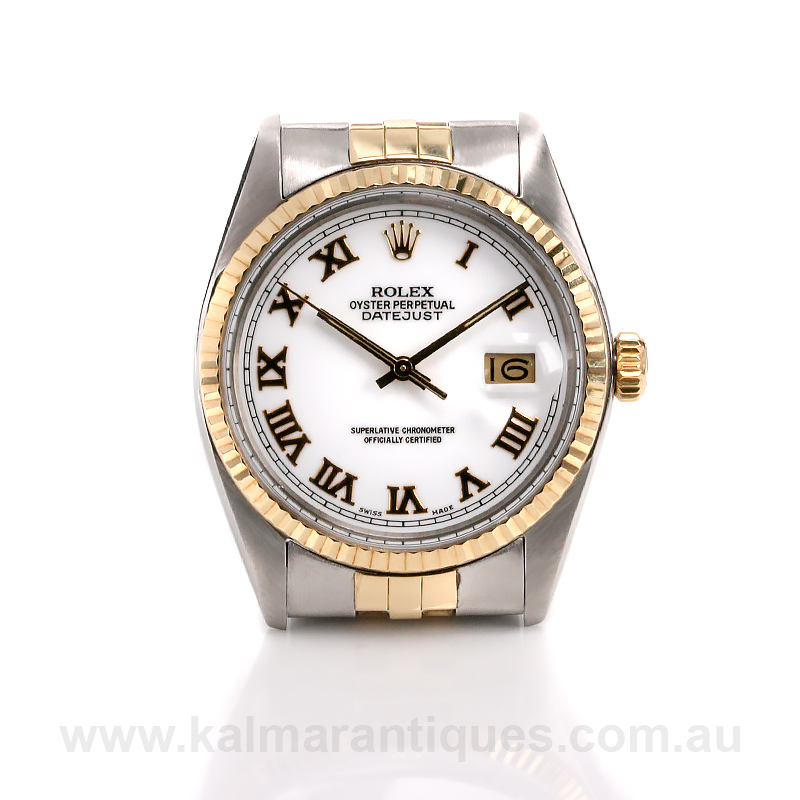 Rolex Datejust 16013 with the white porcelain dial