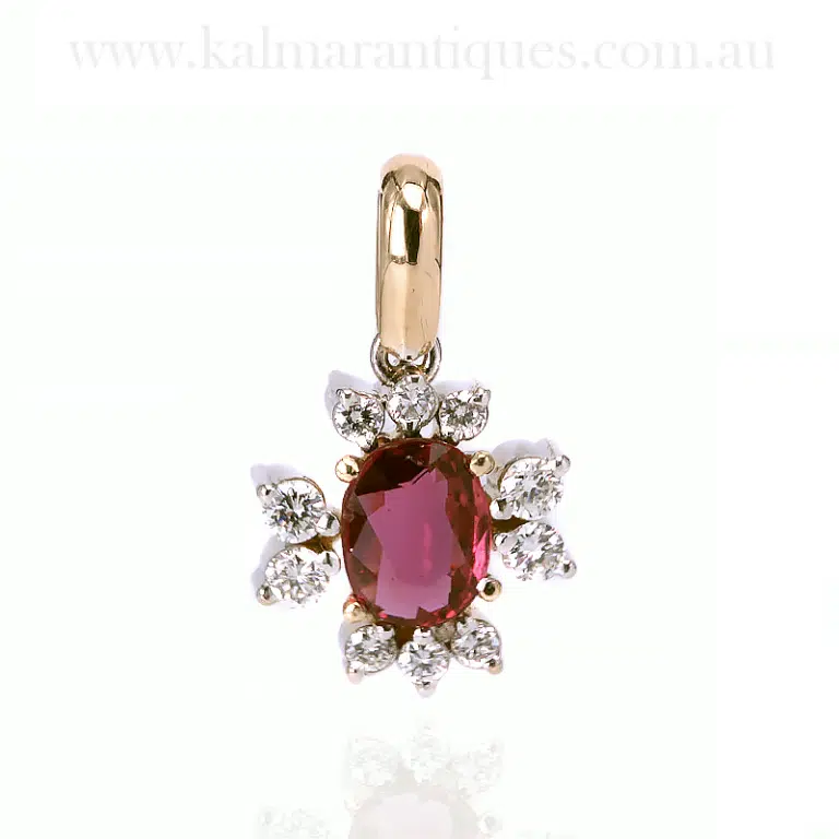 Ruby and diamond pendant