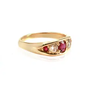 Antique ruby and diamond engagement ring