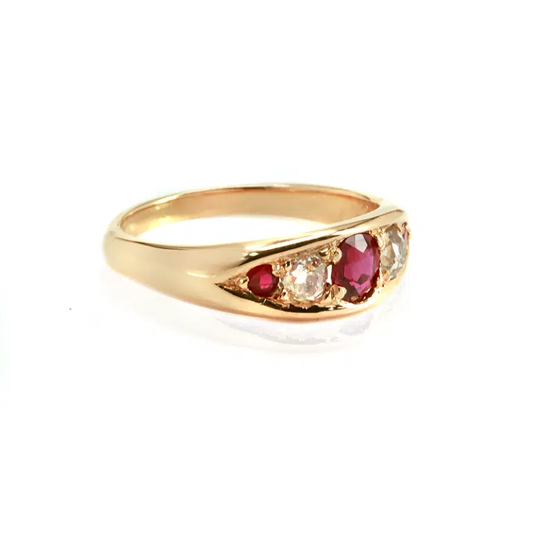 Antique ruby and diamond engagement ring