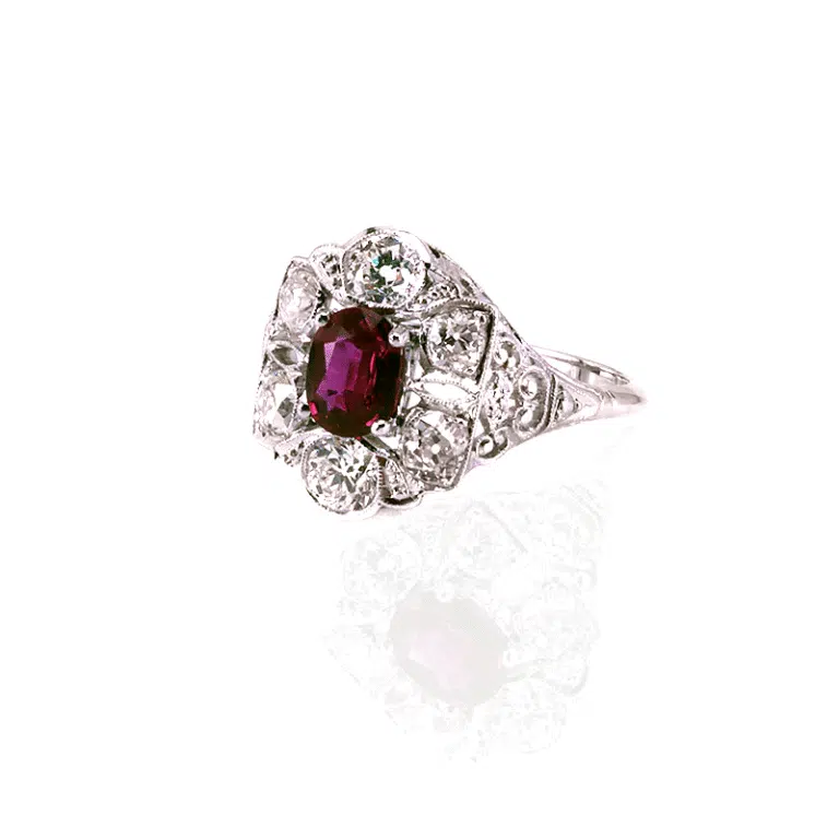 Ruby and diamond ring