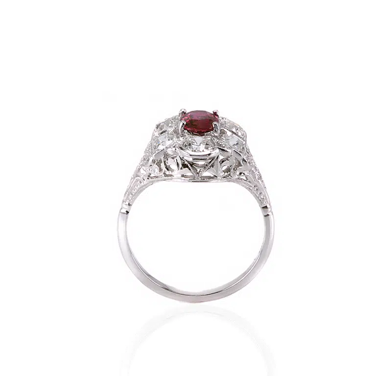 Vintage ruby and diamond ring