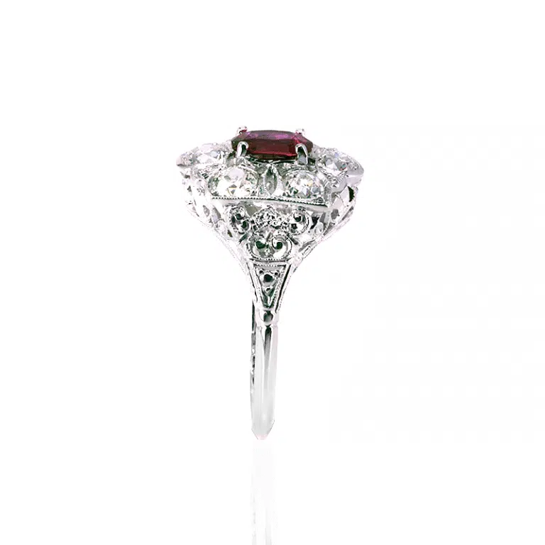 Exceptional Art Deco ruby and diamond ring