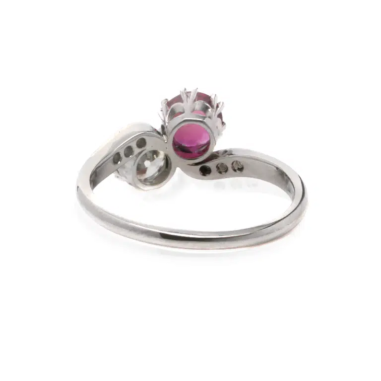 ruby and diamond Toi et Moi ring
