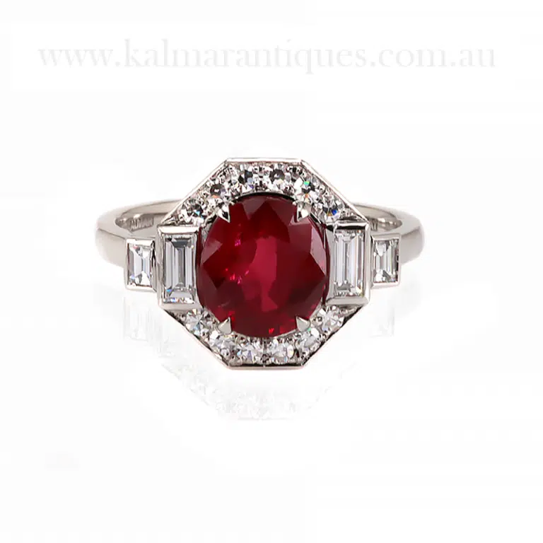 Ruby and diamond ring