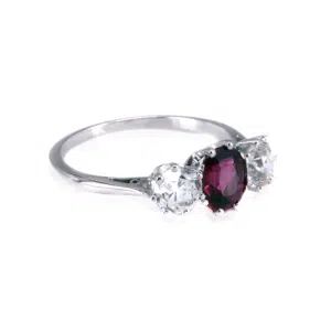 Ruby and diamond trilogy ring