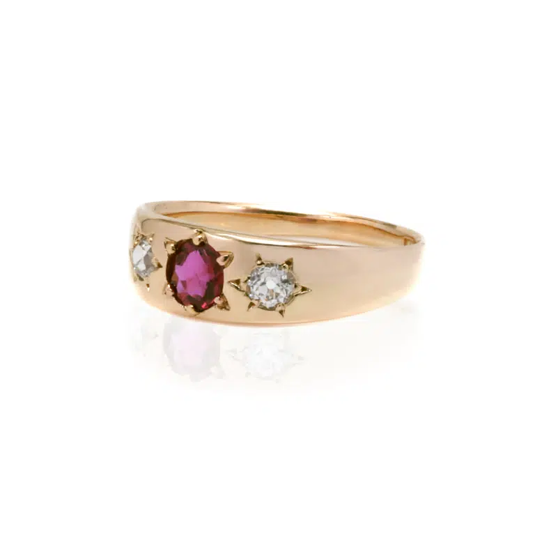 antique ruby and diamond engagement ring