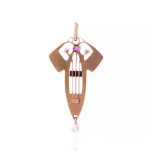 Art Deco ruby and pearl pendant