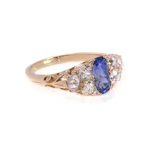 Antique sapphire and diamond engagement ring