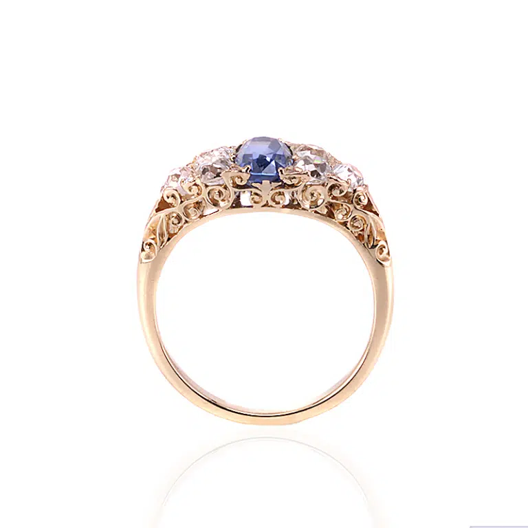 Antique sapphire and diamond ring