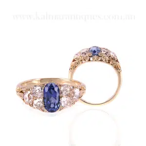 Antique sapphire and diamond ring