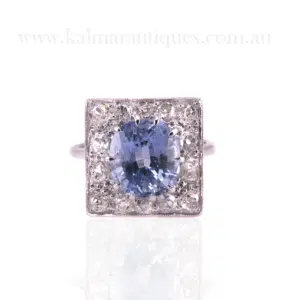 Art Deco sapphire and diamond ring