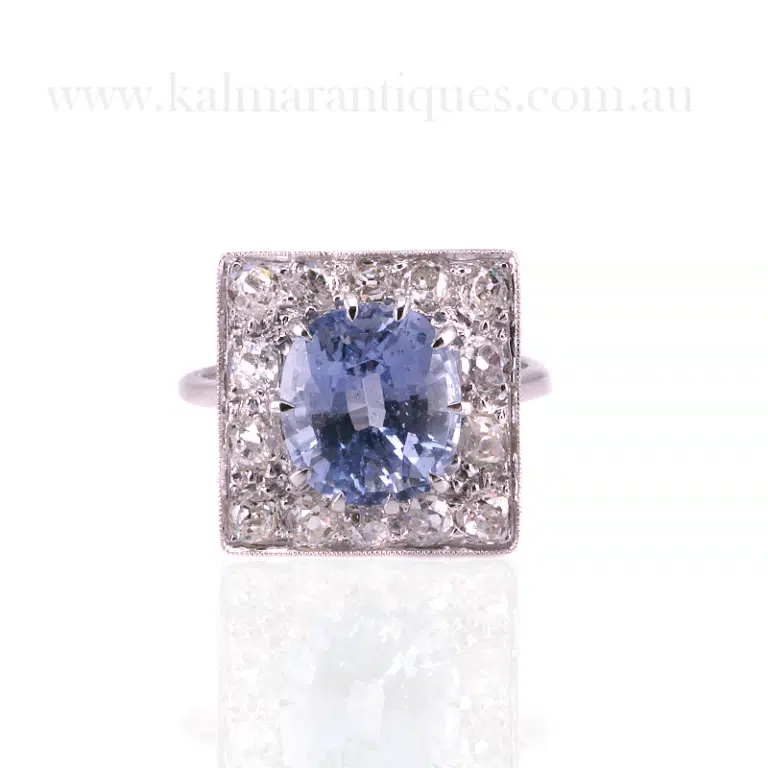 Art Deco sapphire and diamond ring