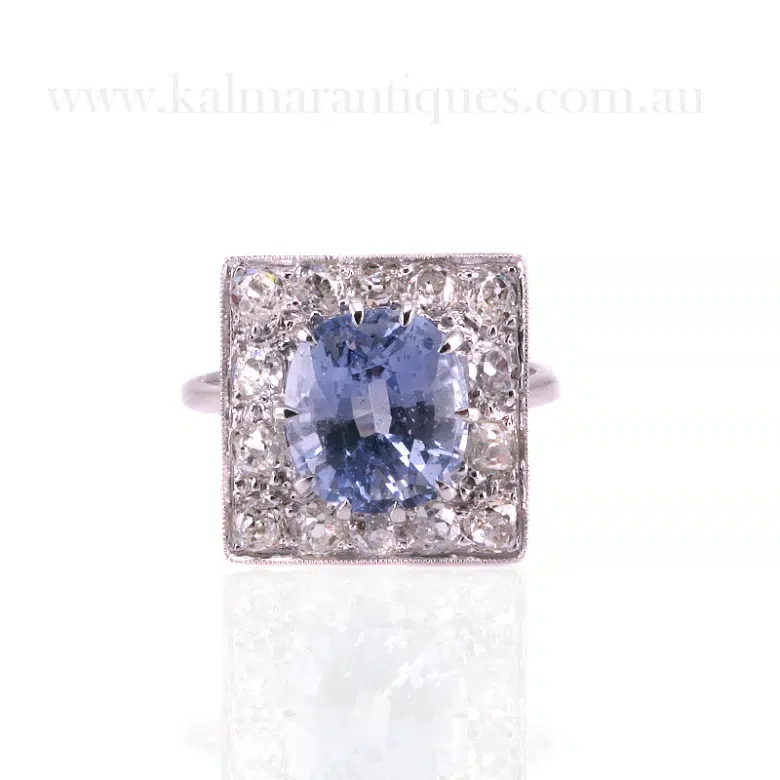 Art Deco sapphire and diamond ring