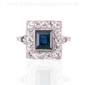 Art Deco sapphire and diamond ring