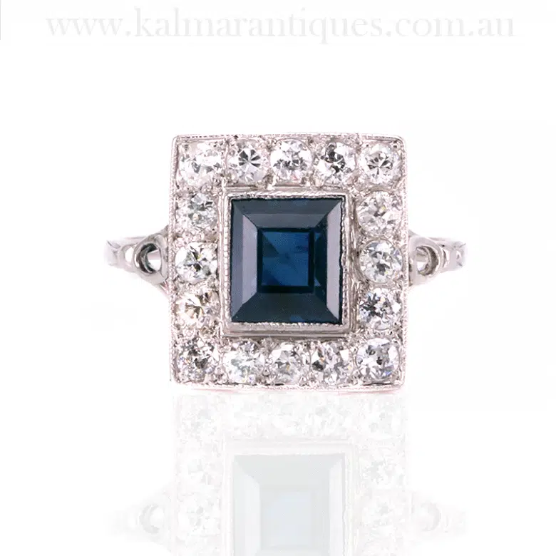 Art Deco sapphire and diamond ring