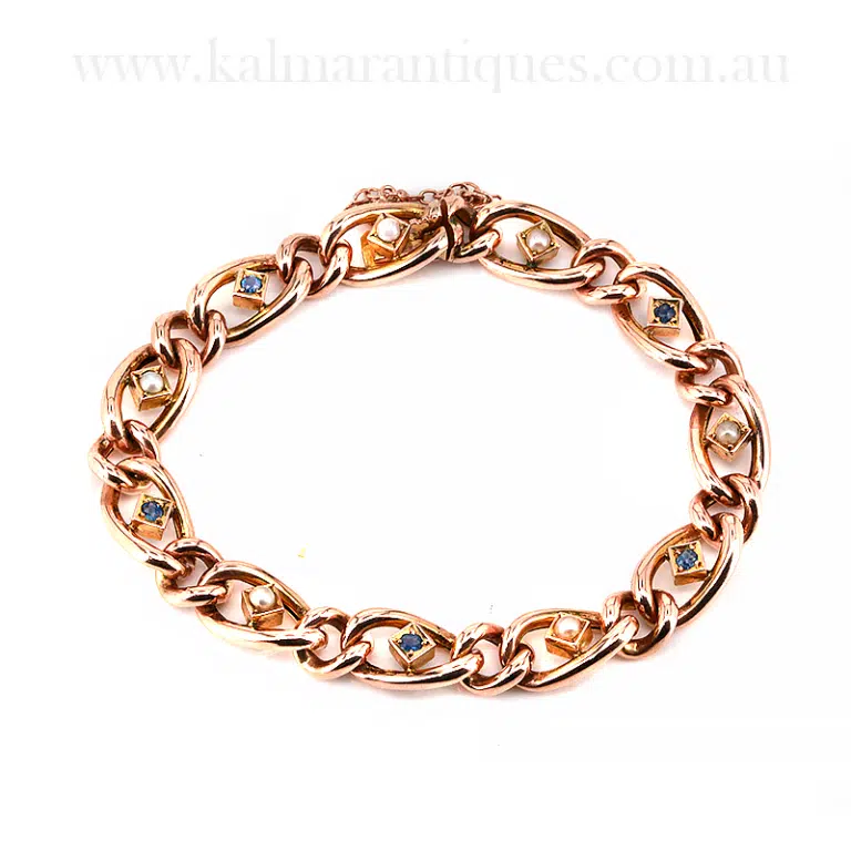 sapphire and pearl bracelet