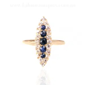 Antique sapphire and diamond ring