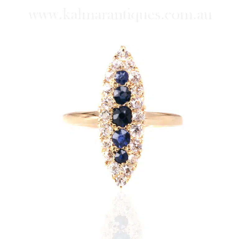 Antique sapphire and diamond ring