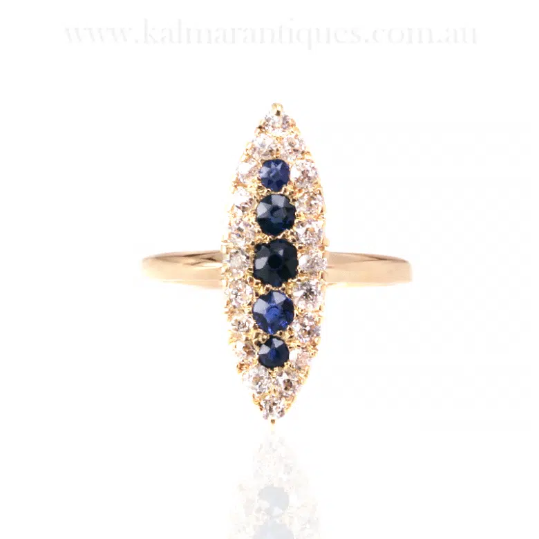 Antique sapphire and diamond ring