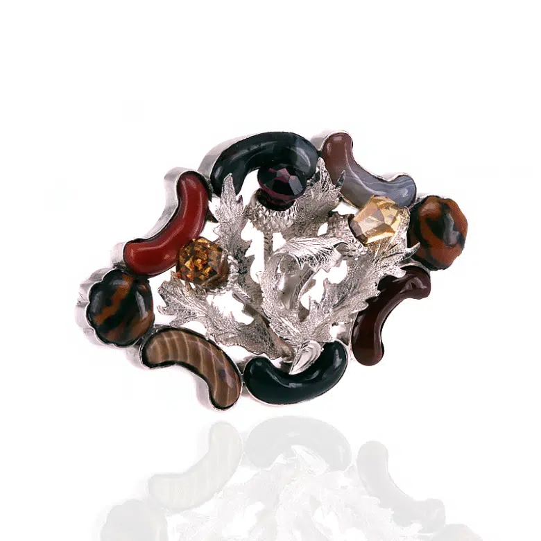 Antique Scottish agate brooch