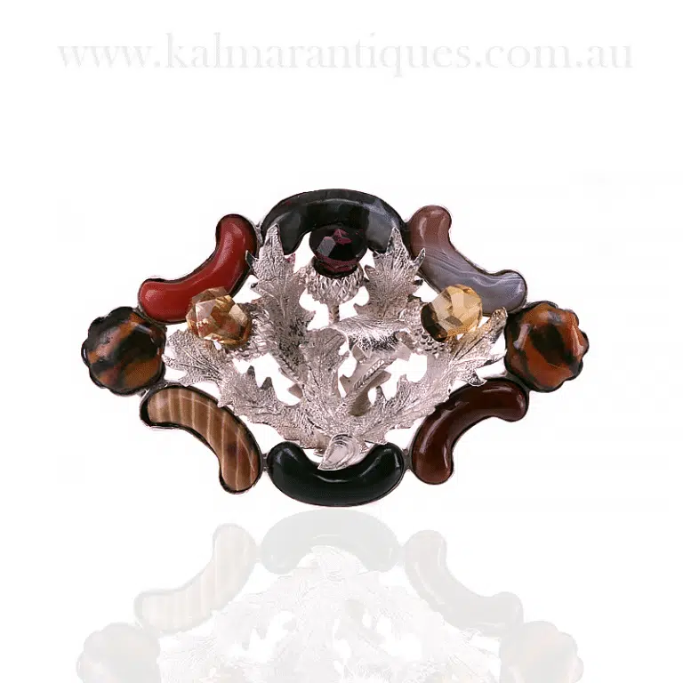 Antique Scottish agate brooch