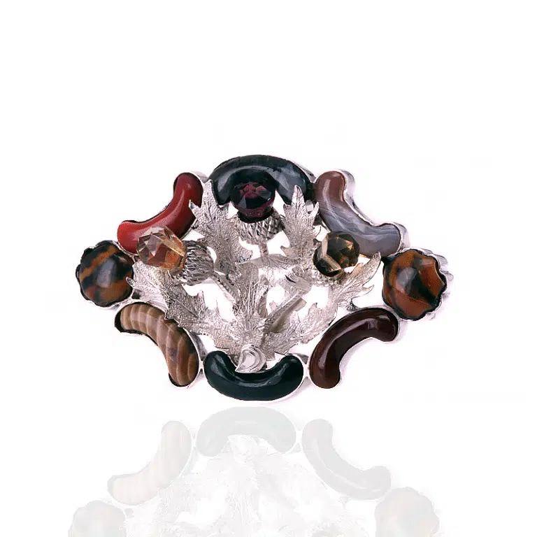 Antique Scottish agate brooch
