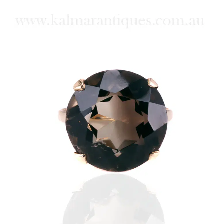 Smoky quartz ring