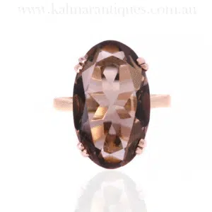 Vintage smoky quartz ring