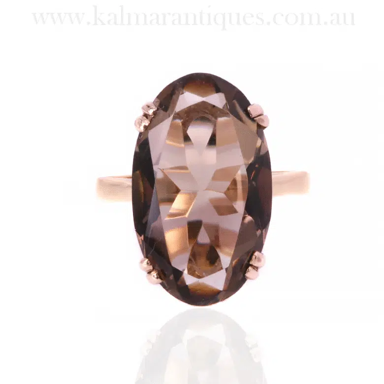 Vintage smoky quartz ring