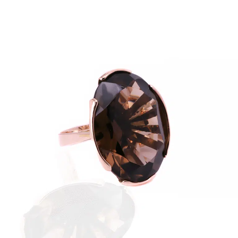 Massive 41 carat smoky quartz ring
