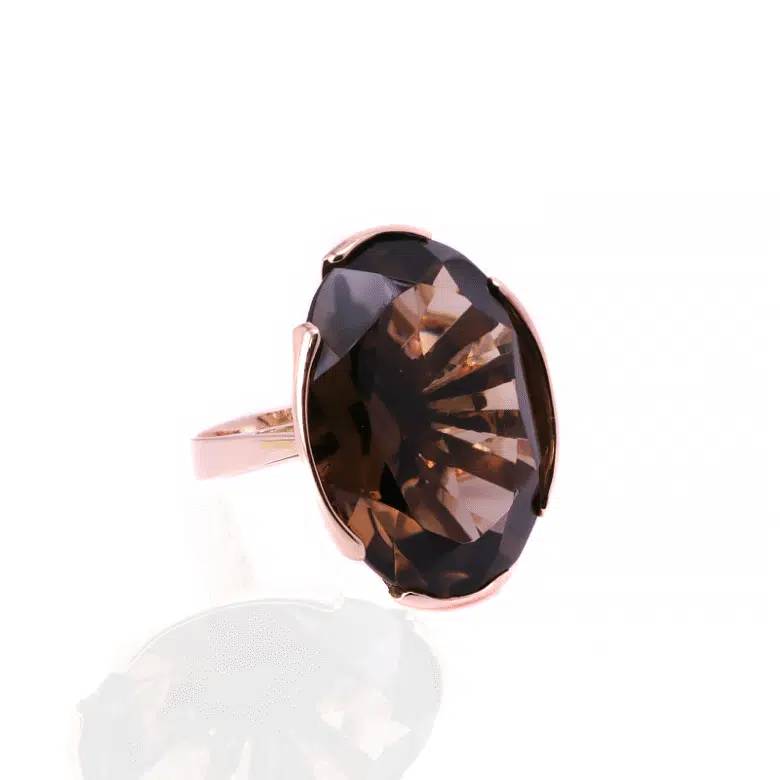 Massive 41 carat smoky quartz ring