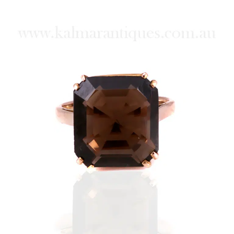 vintage smoky quartz ring