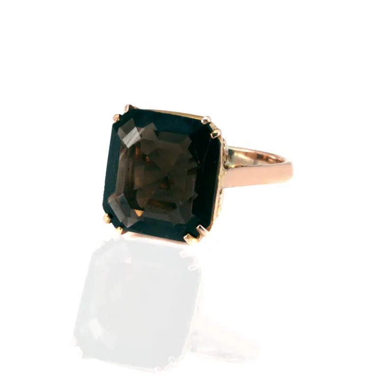 vintage smoky quartz ring