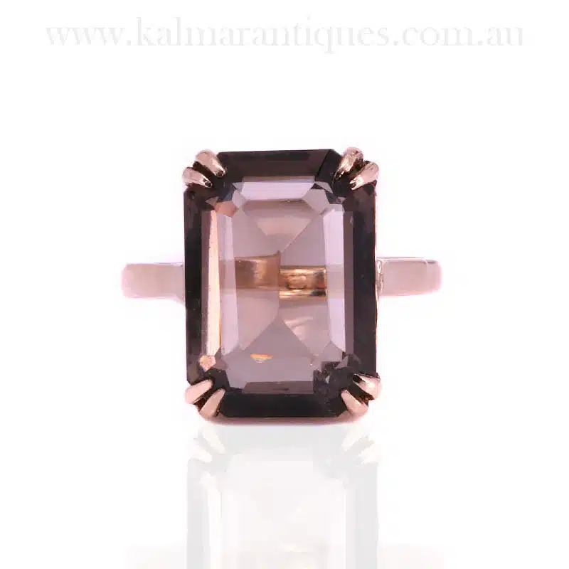 1970's vintage smoky quartz ring